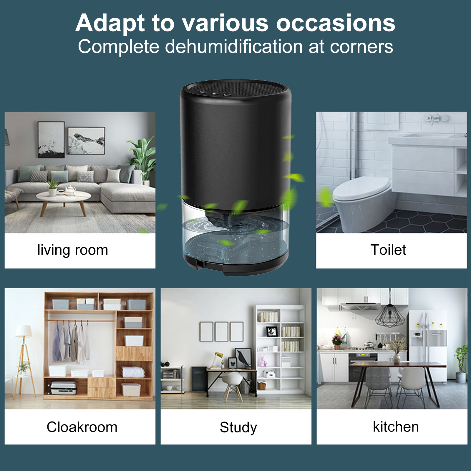 1000ml Air Dehumidifier Automatic Bucket Full Shut-Off Mute Bedroom Dryer with RGB Colorful Night Light Portable for Home Office_voghion.com