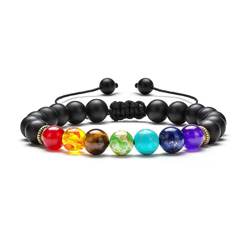Bracciale in pietra vulcanica colorata e occhio di tigre_voghion.com