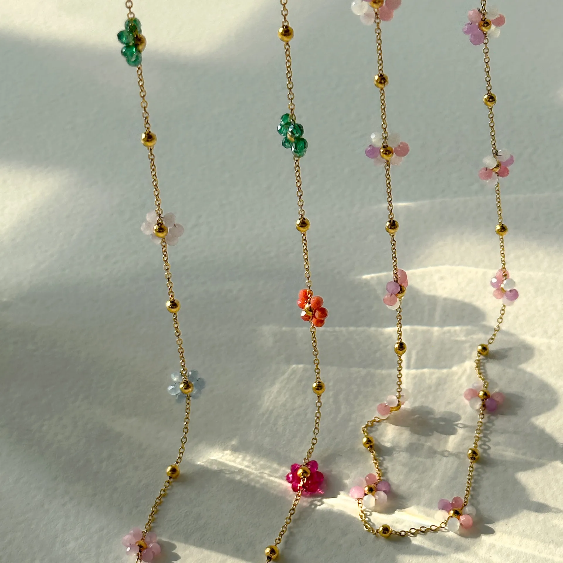 Collier pendentif en acier inoxydable bohème coloré fleur collier de perles pour femmes bracelet ras du cou bijoux_voghion.com