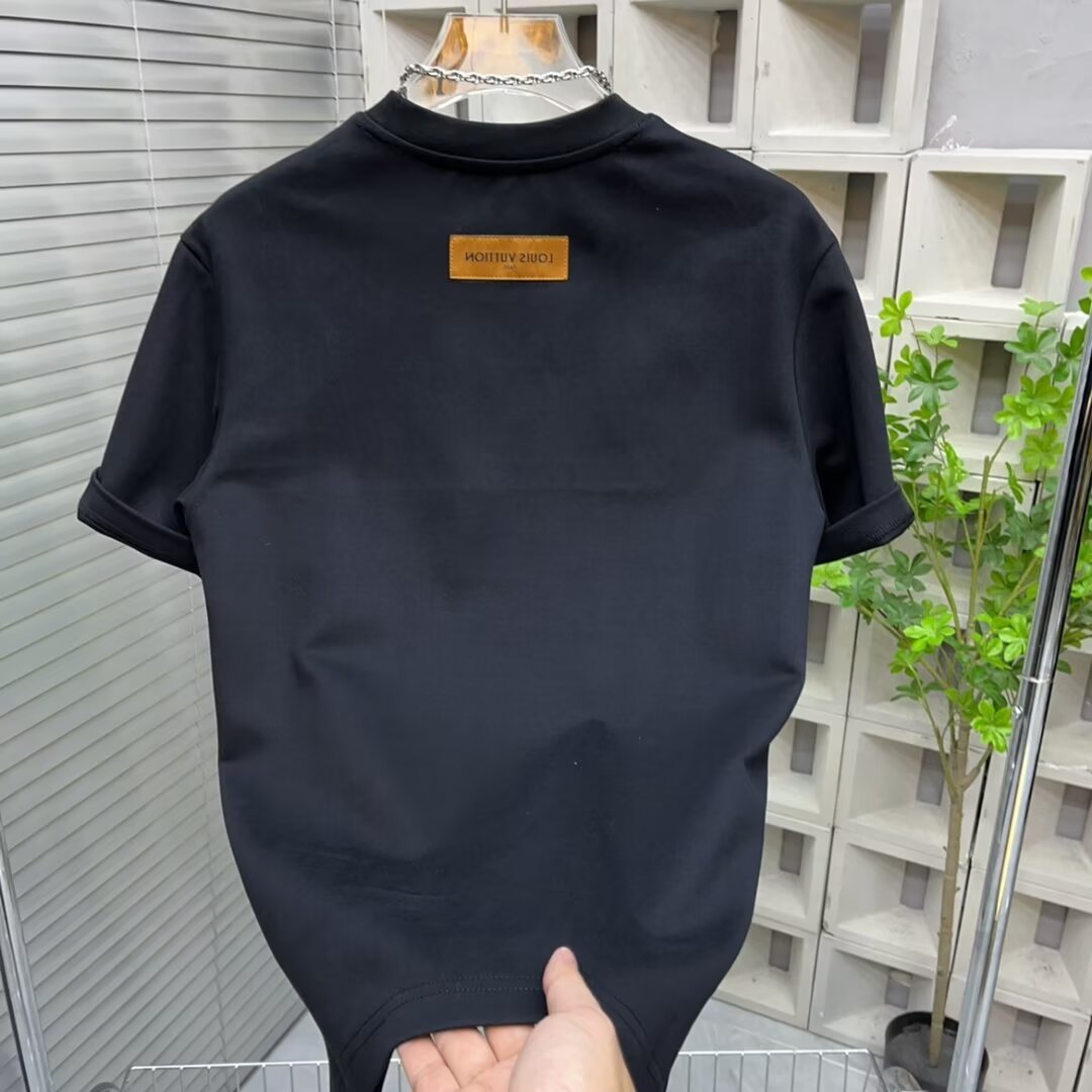 Men's Clothing neck pullover heavy short sleeved T shirt with embroidered letters,style slim fitting Internet celebrity bottoming half sleeved shirt_voghion.com