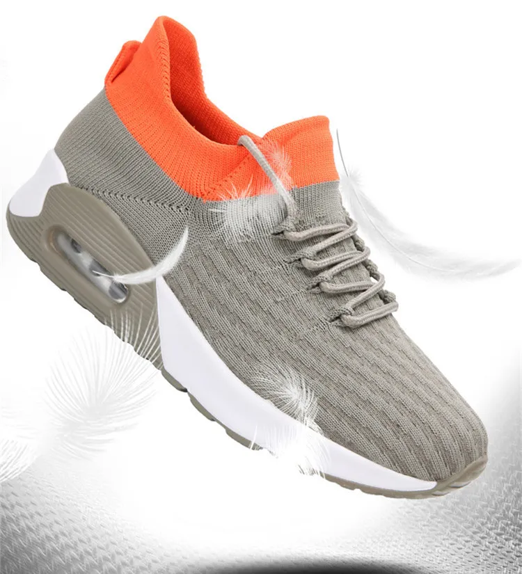 Tenisky Dívčí Ploché Běžecké Žena Venkovní Prodyšný Úplet Svršek Soc Lehké Atletické robustní boty Šněrovací platforma_voghion.com