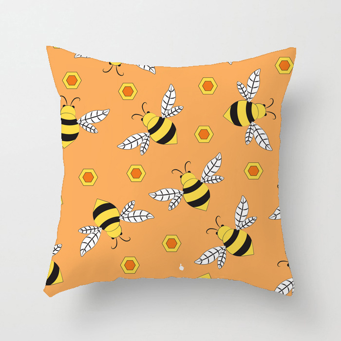 Tropical Cactus Fresh Hand-painted Wind Plant Imitation Peach Velvet Pillow Car Cushion Office Chair Pillow Case_voghion.com