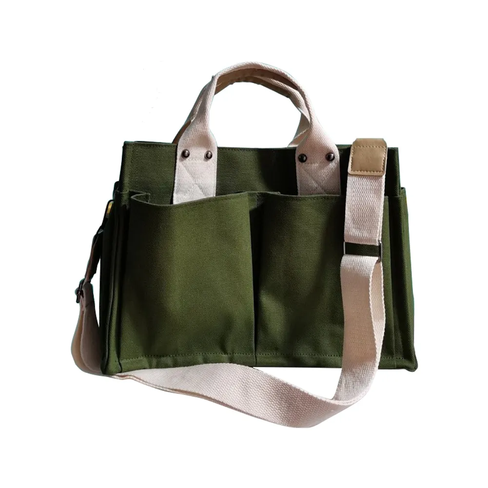Borsa a tracolla in tela, alla moda, con manico superiore, grande capacità, multitasche, tracolla regolabile, semplice e portatile per il fine settimana_voghion.com