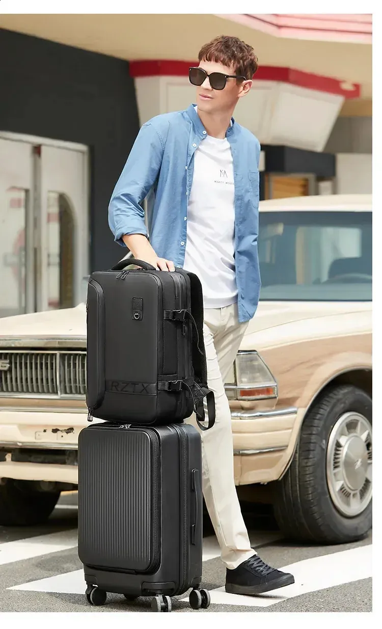 Airback Travel Men 16 inch Laptop Backpacks Vacuum Compression Expandable Business Back Pack School Backpack 240730_voghion.com