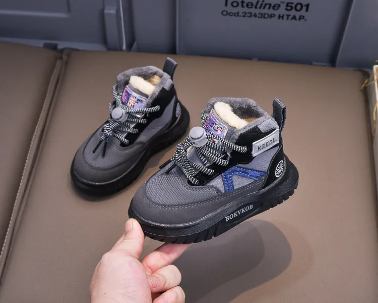 Caldi stivali da neve per bambini da 1 a 8 anni, alla moda, per bambini e bambine, in cotone, con tacco alto, taglie 21 - 30_voghion.com