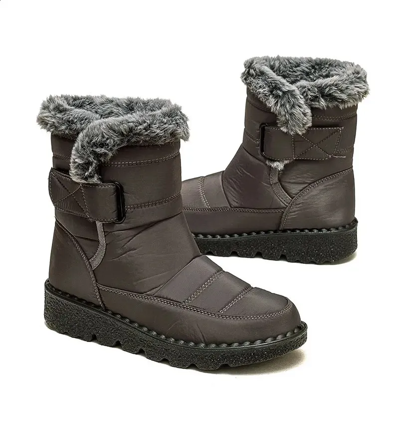 Women Fur For Woman Ankle Winter Botas Mujer Trend Low Heels Snow Boots Platform Shoes Female 240830_voghion.com