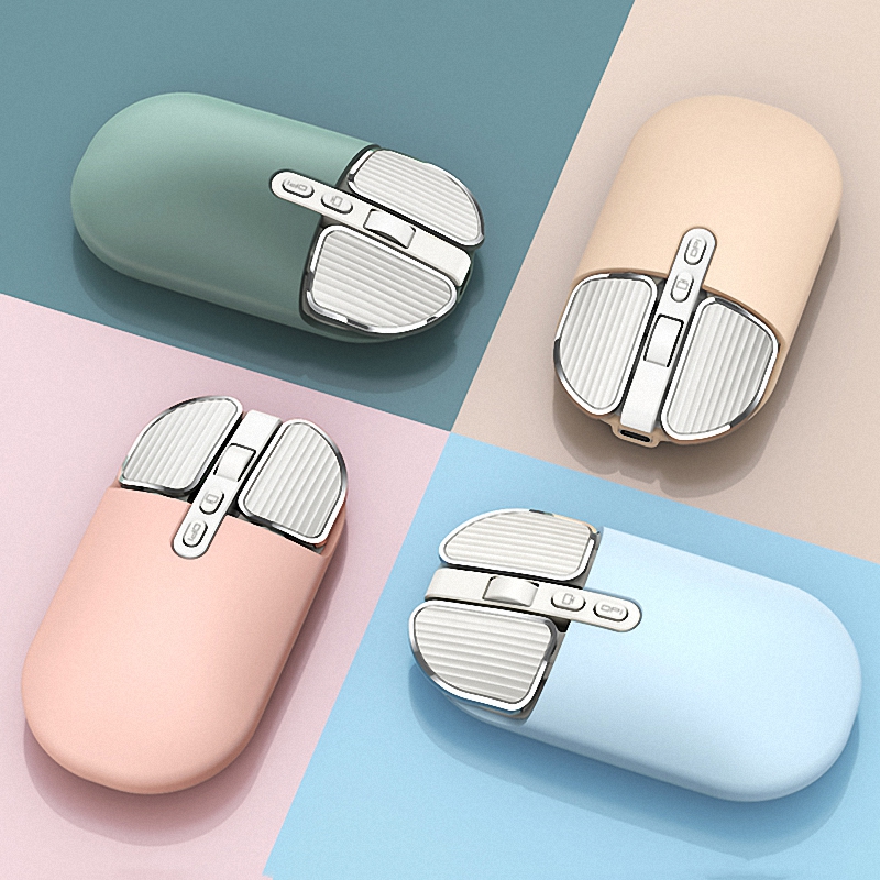 Carino 2.4G Dual Model Wireless Bluetooth 5.0 Mouse silenzioso ricaricabile con lunga durata della batteria e multi-pulsante per PC IOS Notebook_voghion.com