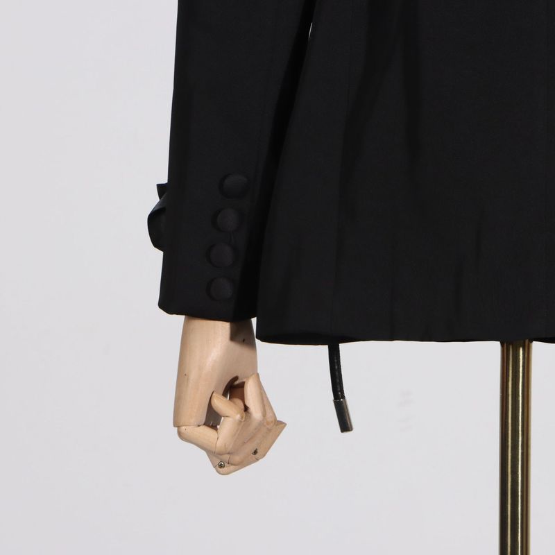 Women's Clothing temperament black three dimensional wer lace ing design long sleeved suit jacket_voghion.com