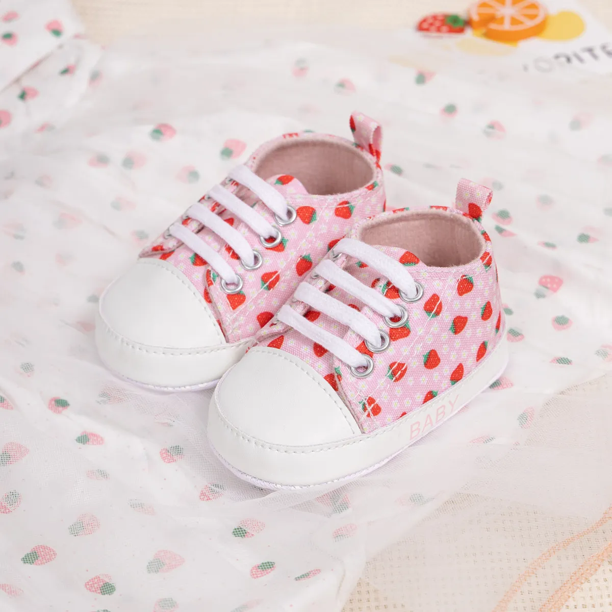 Heißer Verkauf Infant Erdbeere Mädchen Baby Casual Kidsnest High Top Rutschfeste Unterseite Weiche Sohle Kleinkind Krippe Schuhe_voghion.com