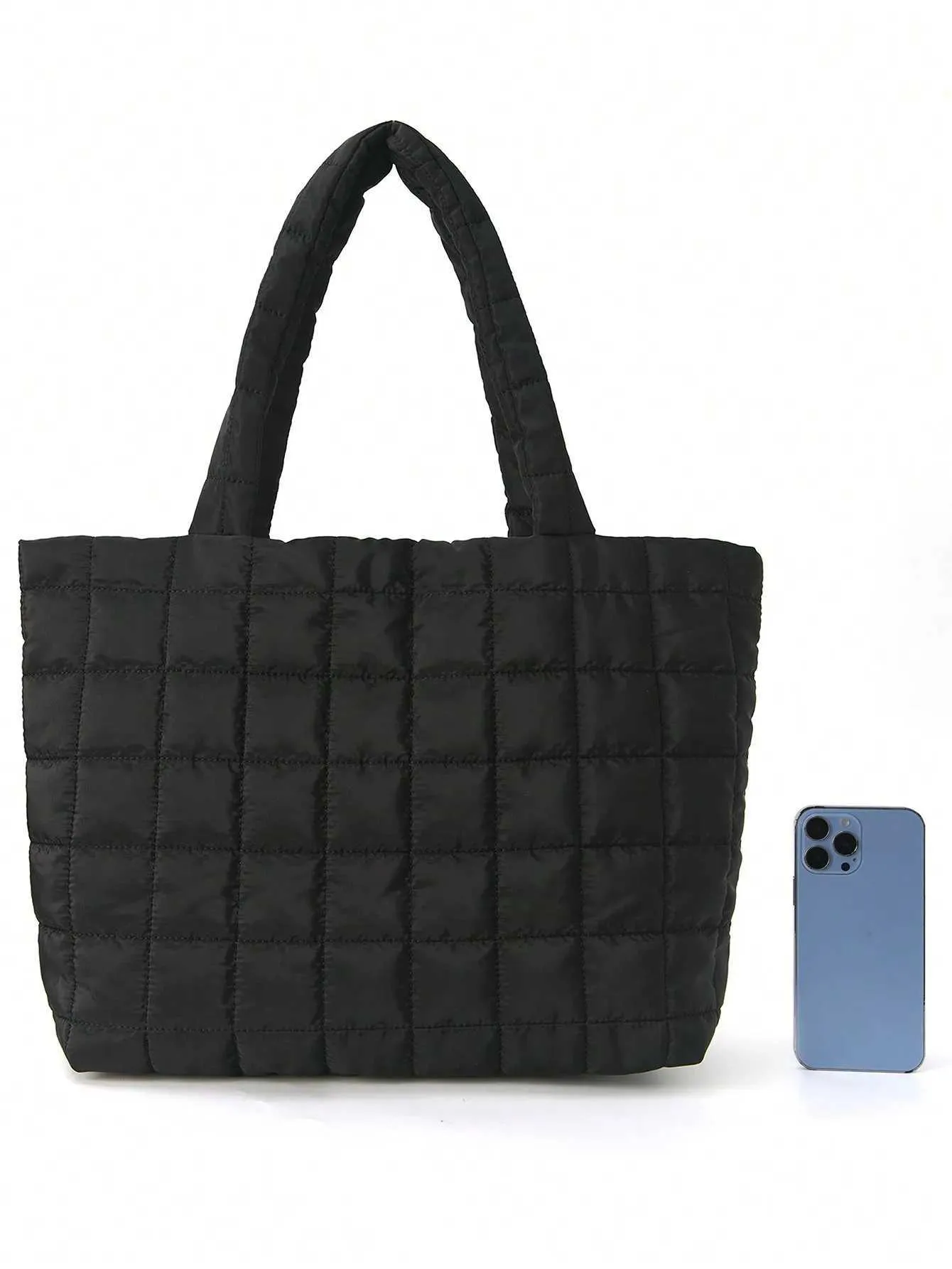 1 piece of minimalist bedding fluffy handbag large capacity cross body fashionable padded shoe bag Y241026_voghion.com