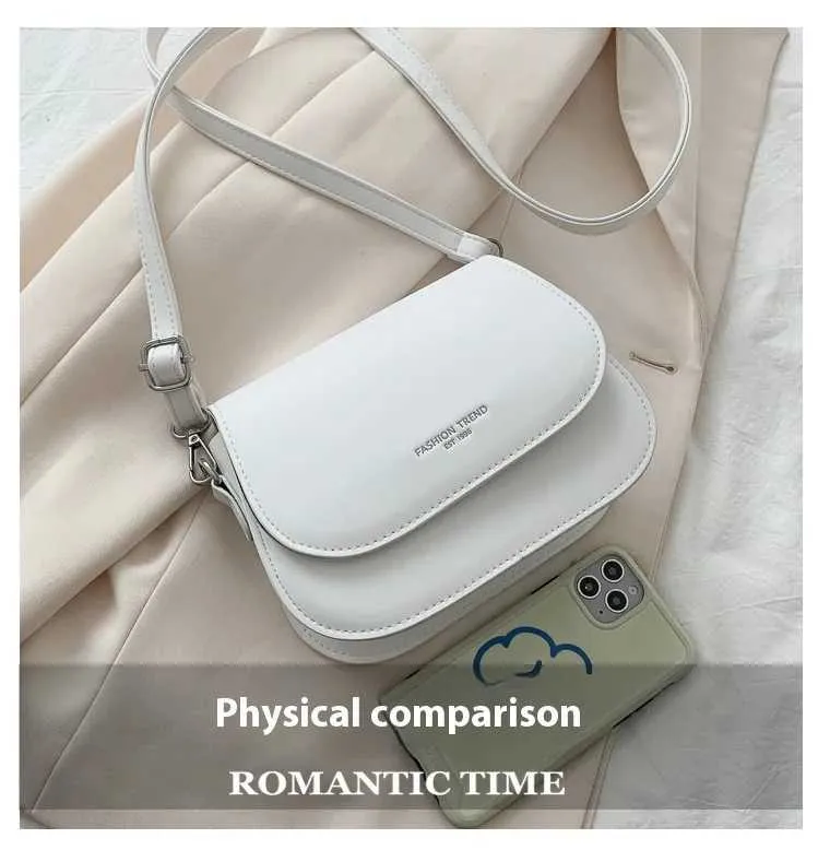 Sac à bandoulière tendance en cuir PU pour femme, sacoche à rabat de couleur unie, simple, à la mode, pochette C241021_voghion.com