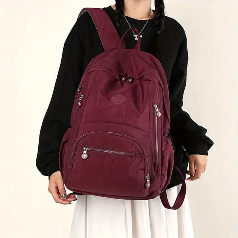 Großzügiger, wasserdichter, transparenter Laptop-Rucksack für Damen mit mehreren Taschen für die Reise, für die Uni oder die Schule C241107_voghion.com