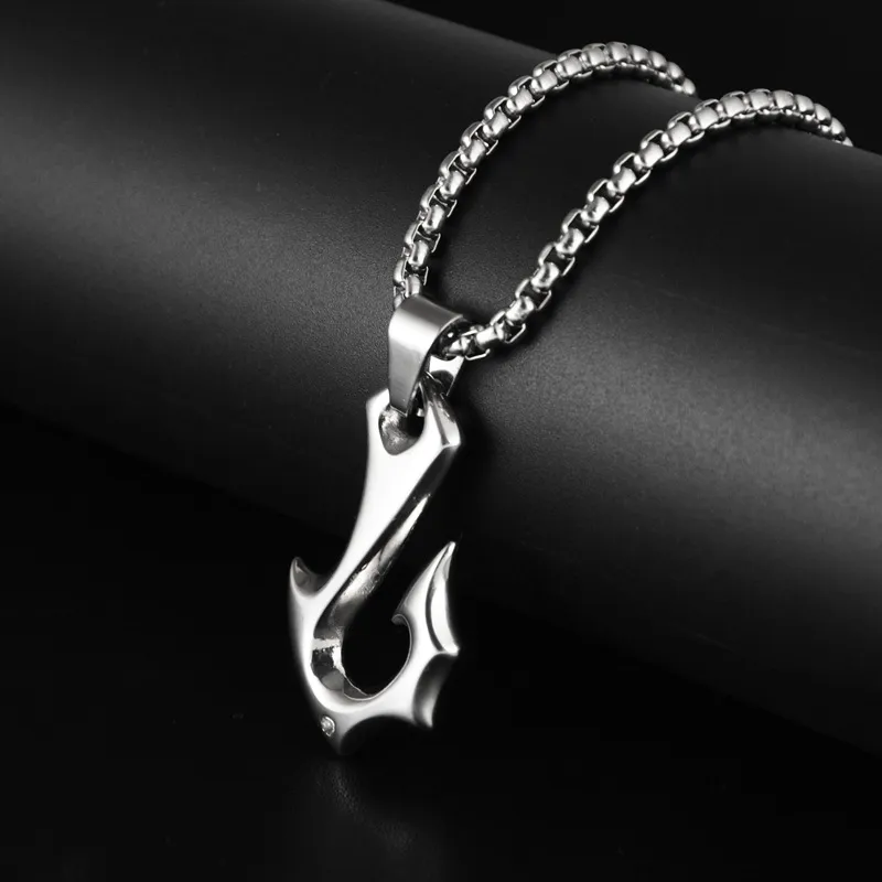 Collane con ciondolo, collane con amo da pesca, collane vichinghe con forma speciale, accessori per gioielli in metallo da uomo_voghion.com