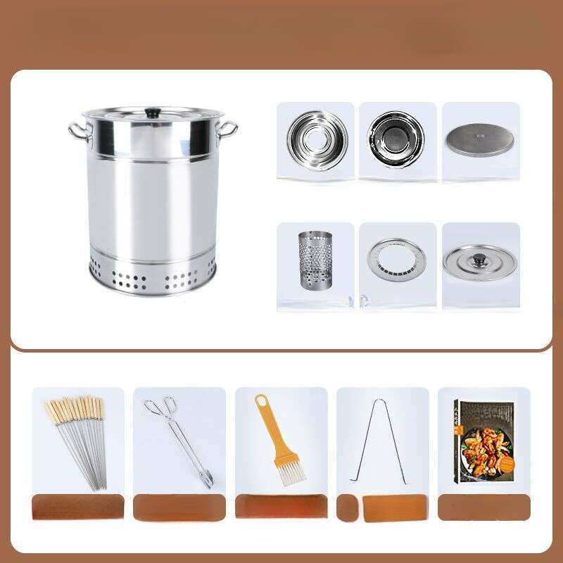 【Vendita calda in negozio】 Spiedino per barbecue sospeso senza fumo, cortile esterno, carbone, griglia in acciaio inossidabile,_voghion.com