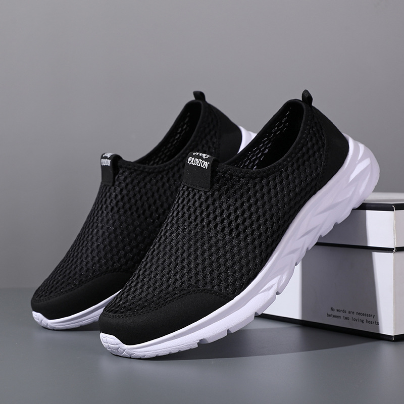 Große, lockere Freizeitsportschuhe für Herren, leicht und atmungsaktiv, Sommerschuhe mit einzelnem Netzstoff für Herren, Lazy To_voghion.com