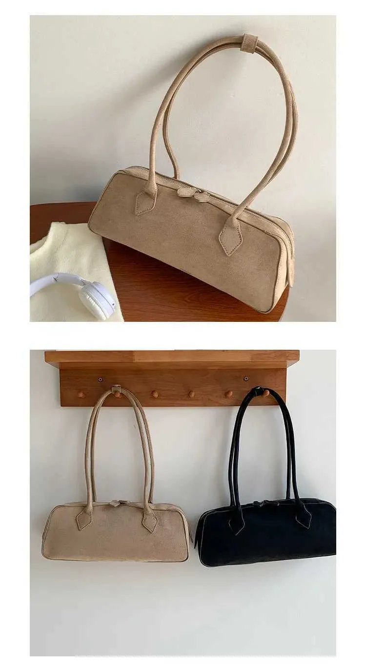 Suede Shoulder Bag For Women Large Capacity Versatile Handbag_voghion.com