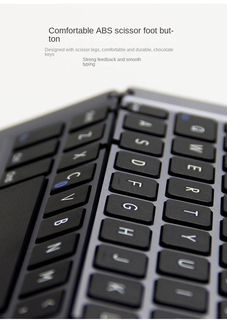 Mobile Phone, Tablet Computer, Three Systems, Universal Wireless Bluetooth Keyboard, Multimedia Folding Wireless Keyboard, Gifts_voghion.com