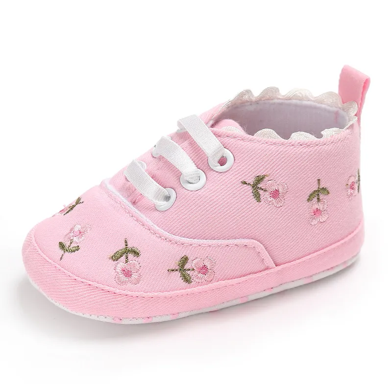 Mic copil mic copil fete brodate cu talpă moale pătuț prințesă primii pași Cutefeet pantofi de pânză cauzali_voghion.com