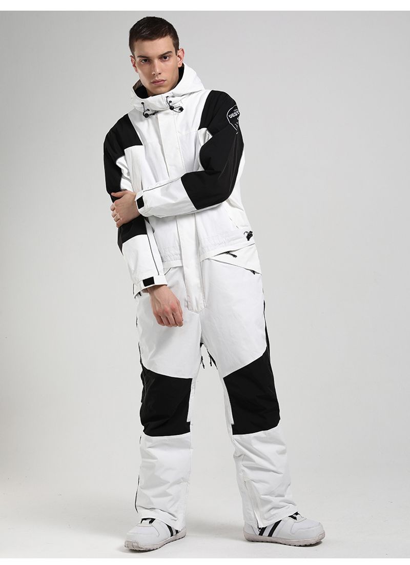 New ski female set fluorescent camouflage warm waterproof breathable night field single and double board one-piece snow_voghion.com