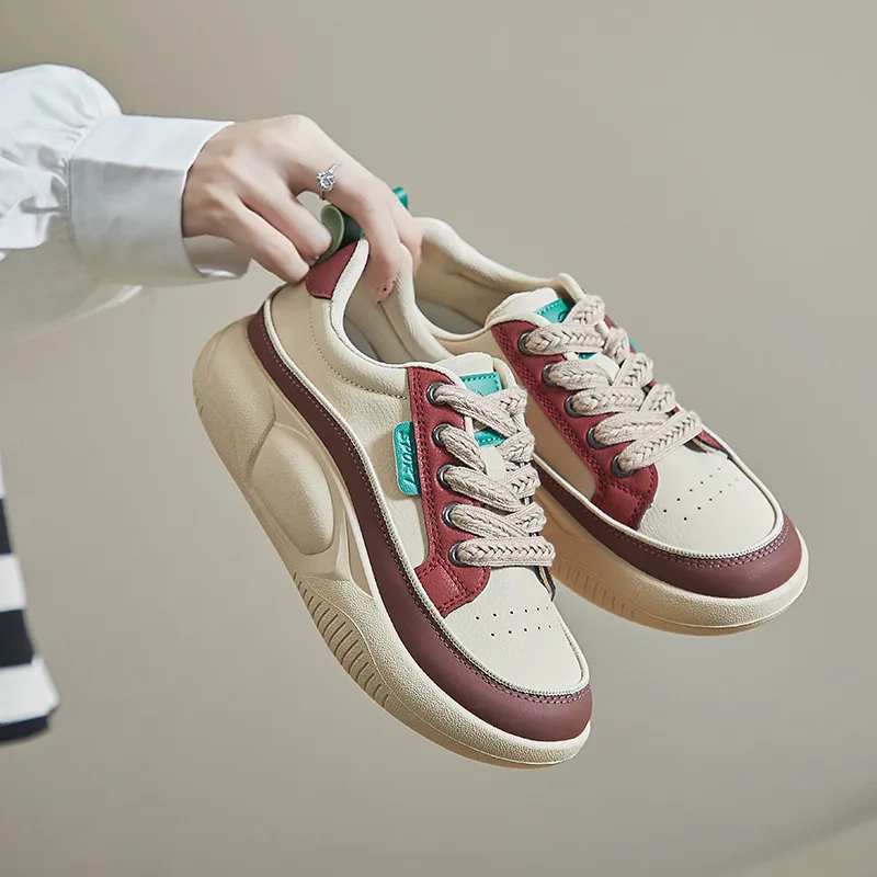 Thick Soled Shallow Low Cut Dad with Mesh for Comfortable Breathability Minimalist and Versatile Casual Board Shoes_voghion.com