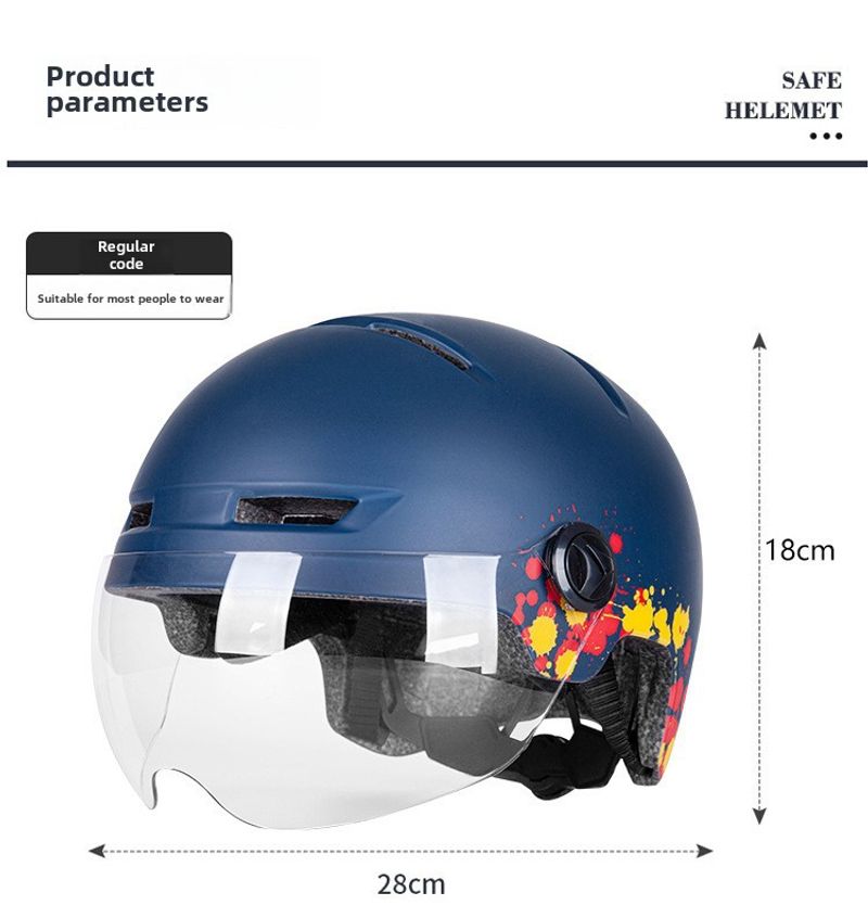 Factory Wholesale Electric Four Seasons Universal Bicycle Mountain Bike Riding Helmet With Goggles Taillight_voghion.com