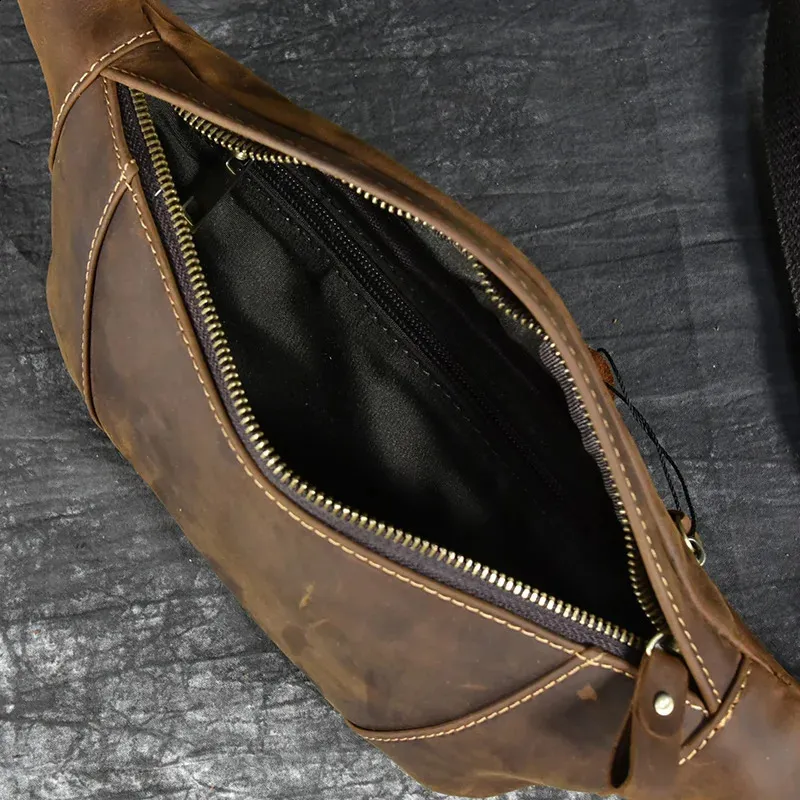 Herren Brusttaschen Crossbody Schulter Mann Männliche Leder Taille Pack SG Tasche Für Outdoor-Sport Gürteltasche Klein 240924_voghion.com