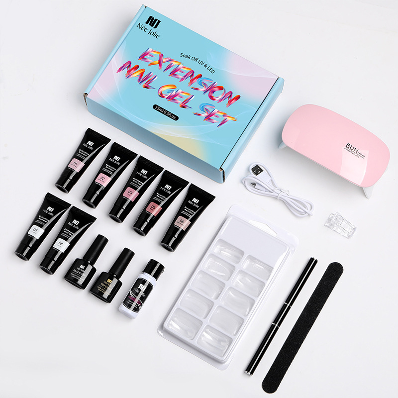 Nee Jolie 15ml Nail Extension Gel Set - Paperless Quick Crystal Extender | Color Box Packaging_voghion.com