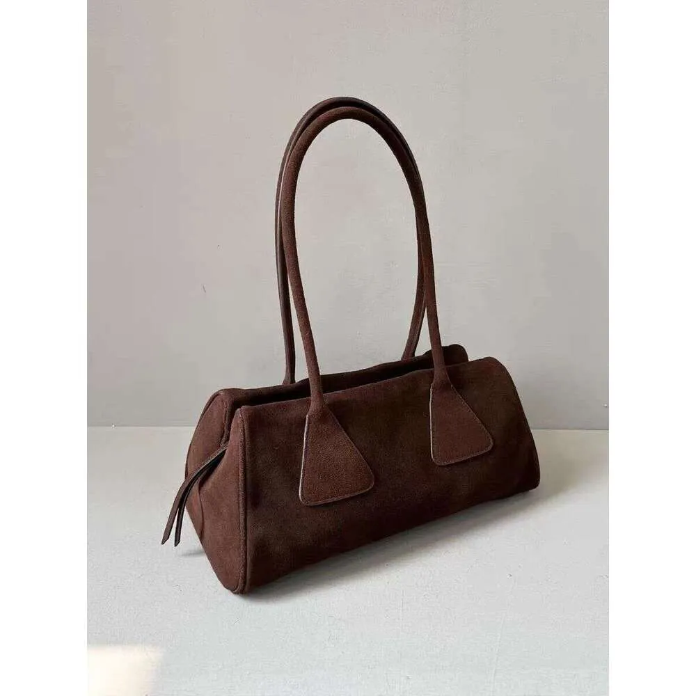New Ins Chic Niche Stylish Pillow Bowg Tote Large Real Suede Cow Leather Women Shoulder Bag Long Handle Winter Handbag_voghion.com