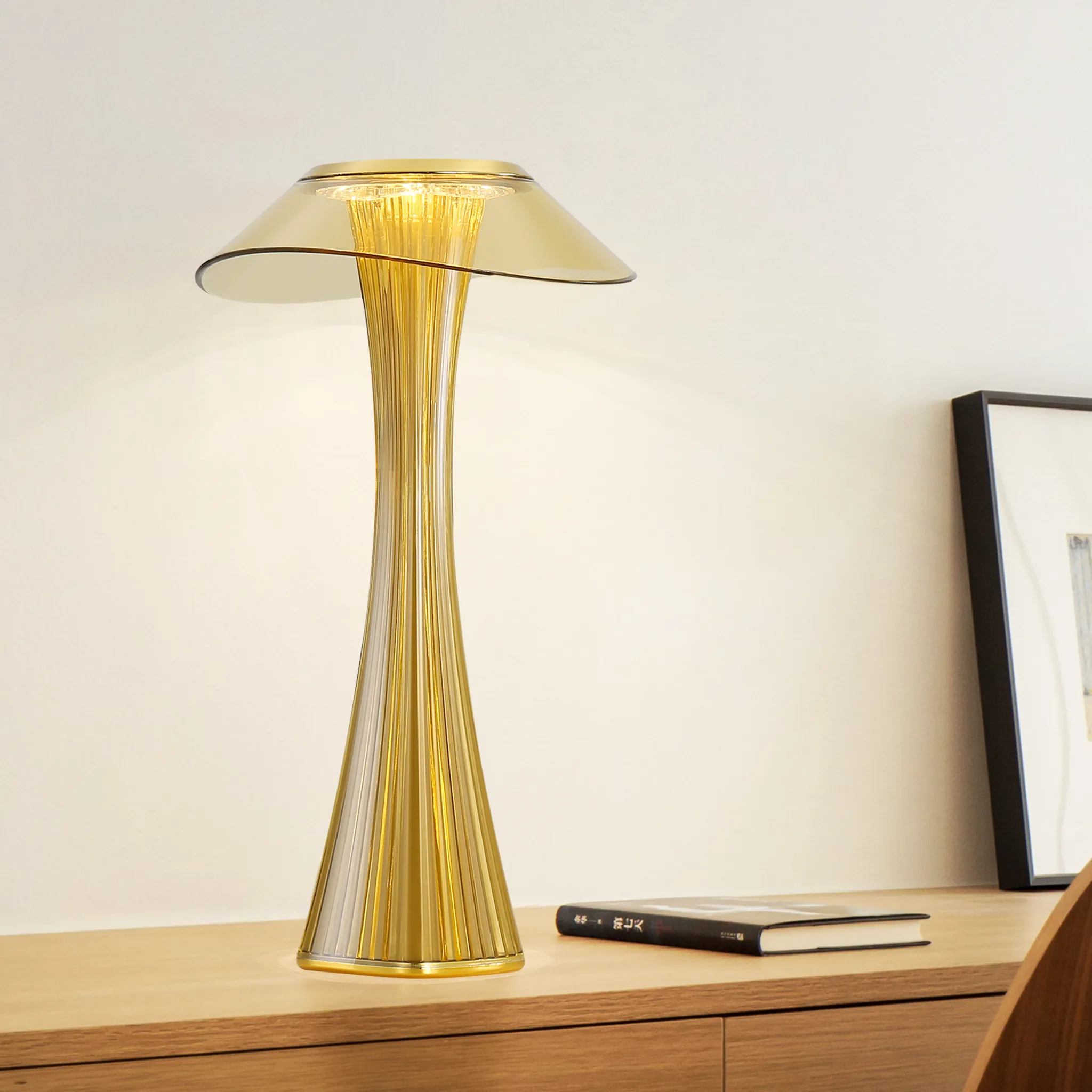 LED Tischlampe Touch Dimmbar - 3000-6500K Weiß Nachttischlampe Mit Akku Innen Und Aussen Beleuchtung Tagbare Tischleuchte Aufladen Mit USB_voghion.com