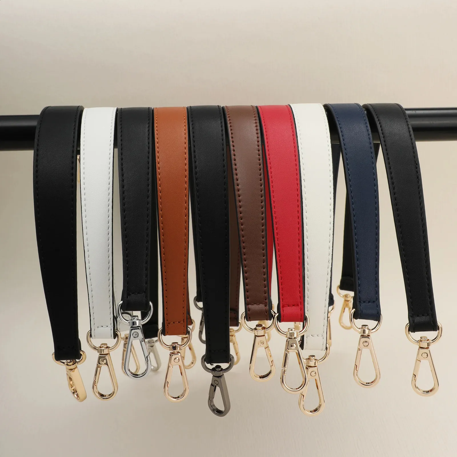 100% Genuine Leather Handbags Handles For Handbag Short Purse Strap Golden Buckle Replacement Bag Belt Band 240729_voghion.com