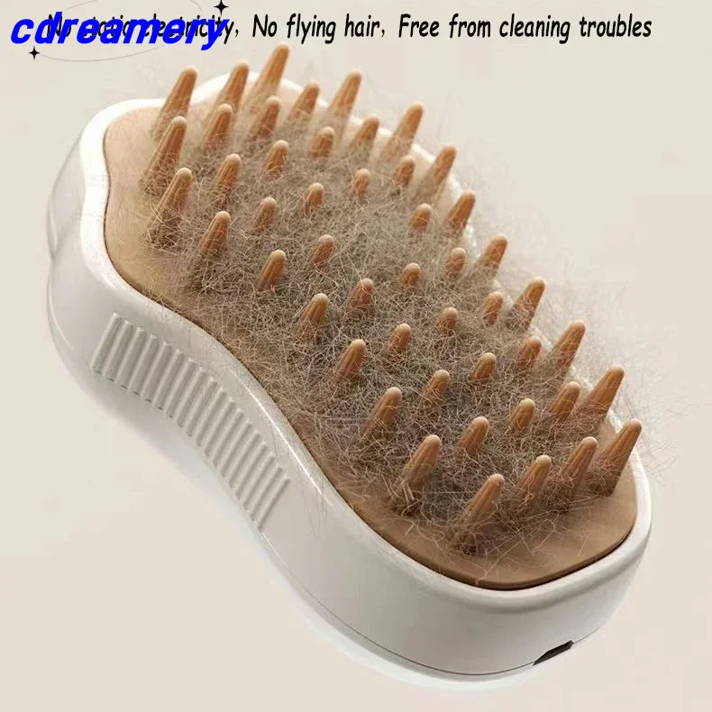 3-in-1-Haustierbürste, Katzendampfbürste, Kamm, Hundebürste, elektrische Spray-Katzenhaarbürsten, Massage, Tierpflege, Haarentfernungskämme_voghion.com