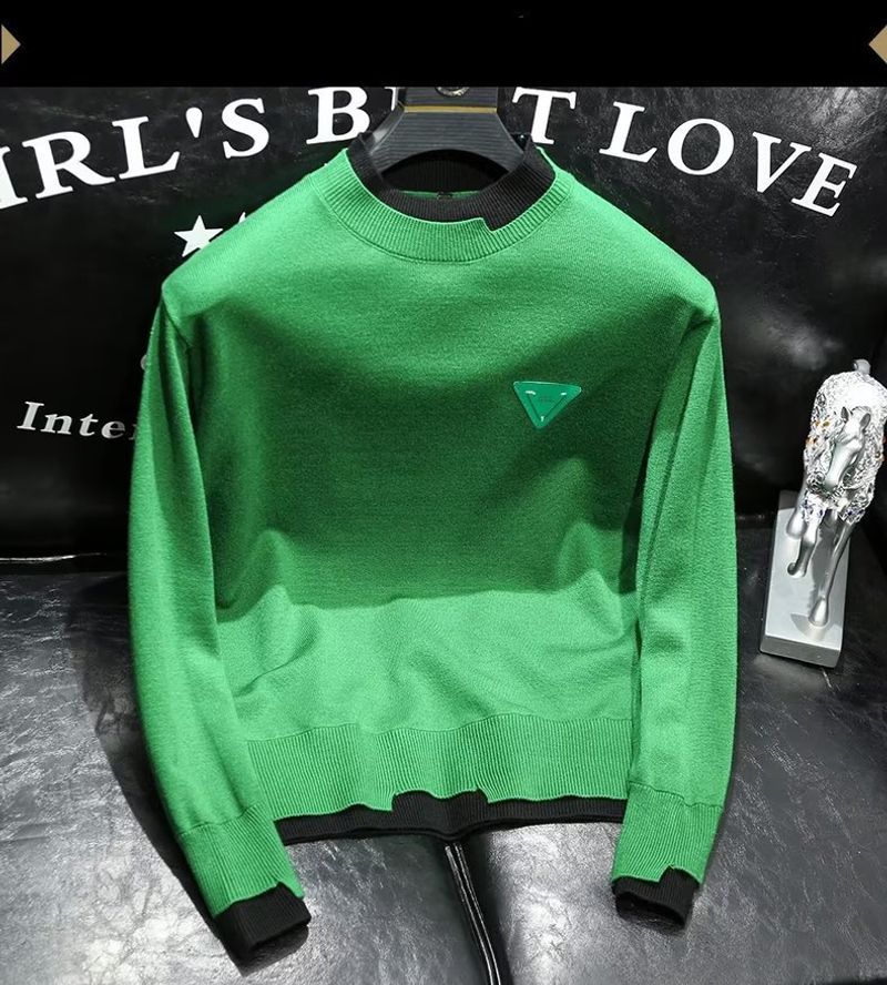 Men's Clothing 2024 autumn round neck sweater long sleeve handsome fashion personality all-match high-end niche top men_voghion.com