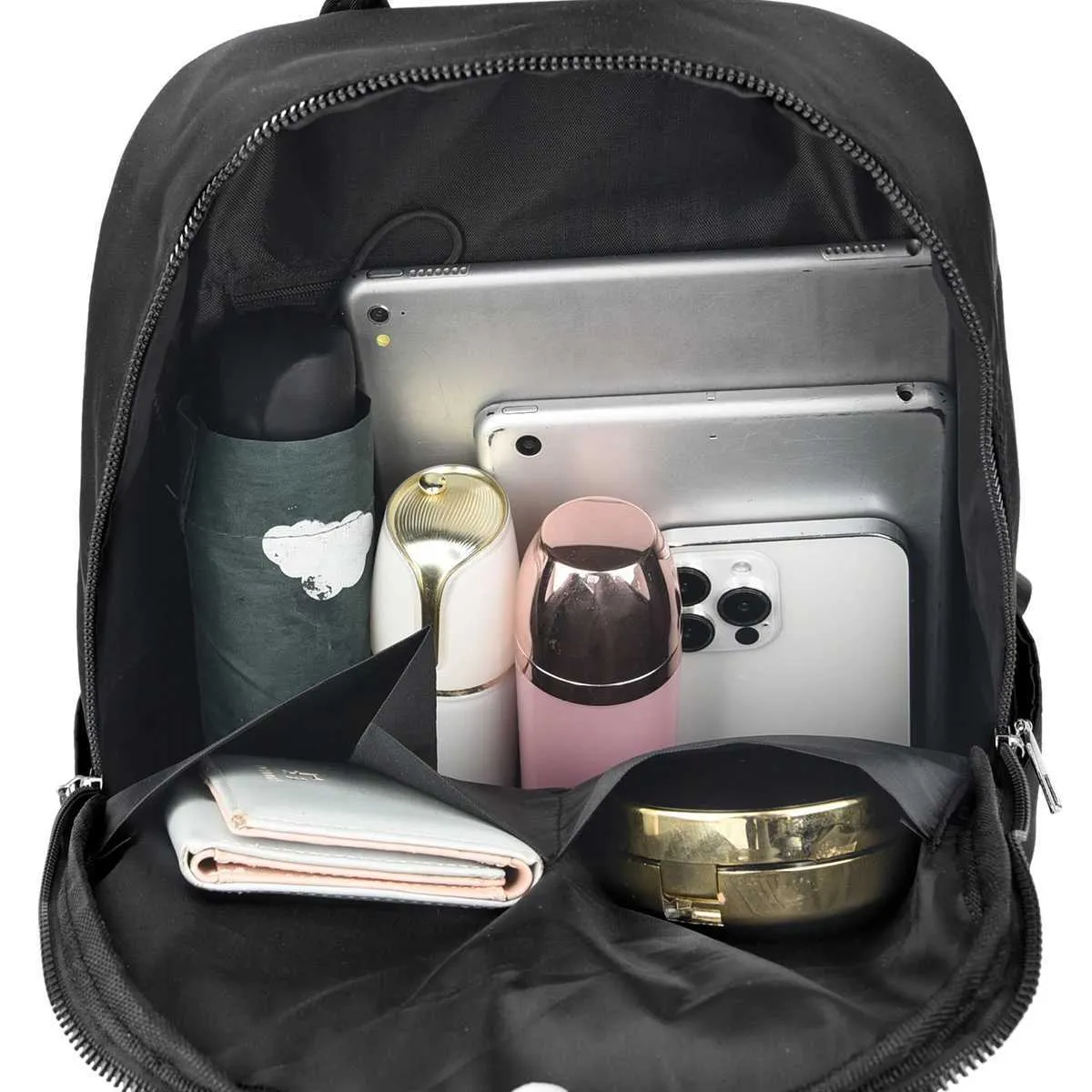 Sac à dos d'école pour adolescentes, sacs à bandoulière, Mochila Feminina, sacs à dos pour femmes, en nylon, imperméable, décontracté, pour femmes_voghion.com