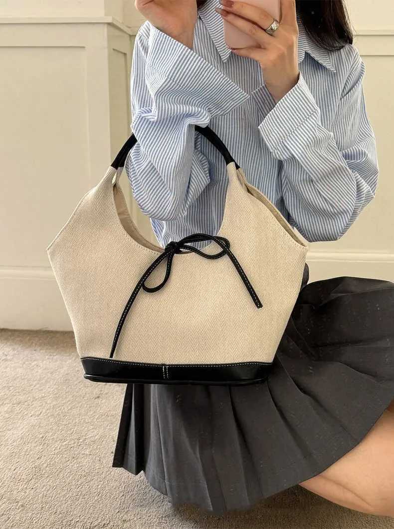 Vintage canvas schoudertas dames grote hobo tas handtas_voghion.com