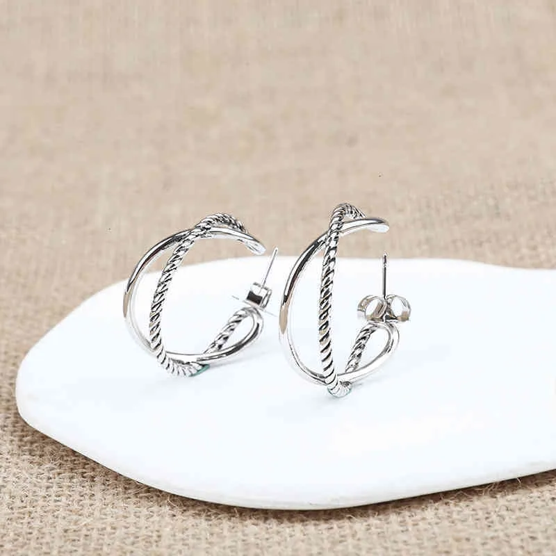 Pendientes de aro con dije de cruz de diseñador, geométricos, de moda, de amor, sencillos, de plata, para mujer, clásicos, para fiesta de cumpleaños._voghion.com