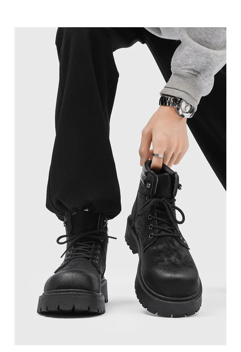Martin Boots Men's High Top Leather Autumn Winter Tooling Shoes_voghion.com