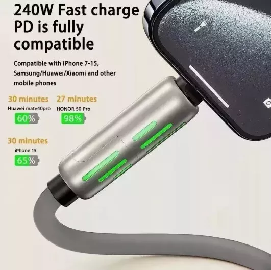 4 In 1 Multi-USB Charging Cable - MAX 240W Fast Charging/With USB A+ Type-C 5ft_voghion.com
