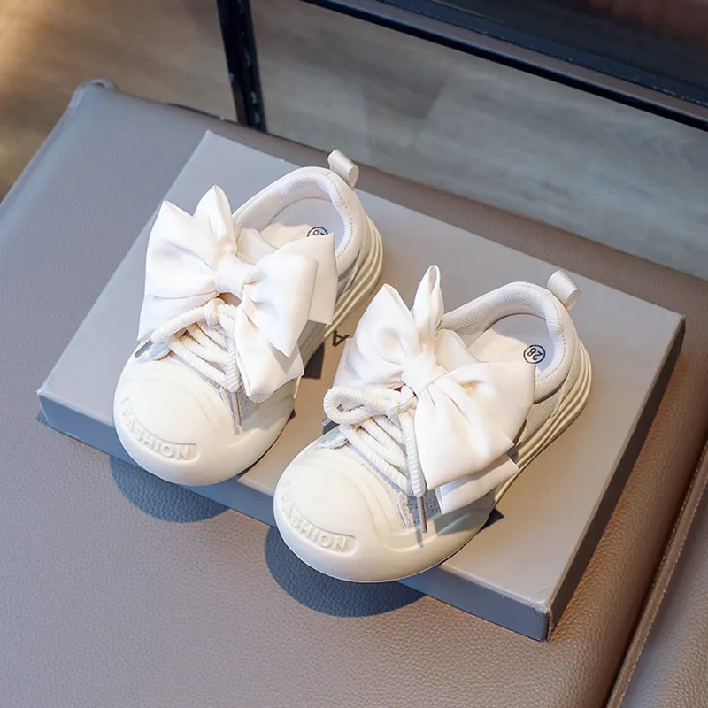 Girls Sport with Butterfly Knots Children Toddler Non-slip Thick Bottom Cutefeet Sneakers Kids Hook and Loop Casual_voghion.com