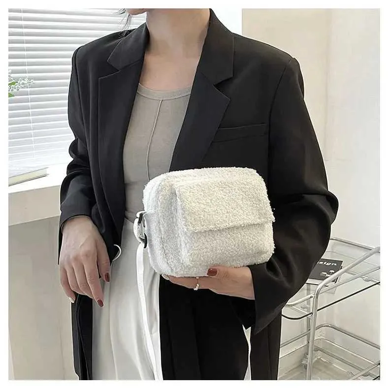 New Plush Fabric Womens Shoulder Crossbody Small Fashion Lambs Wool Fluffy Fur Winter Female Bag Designer_voghion.com