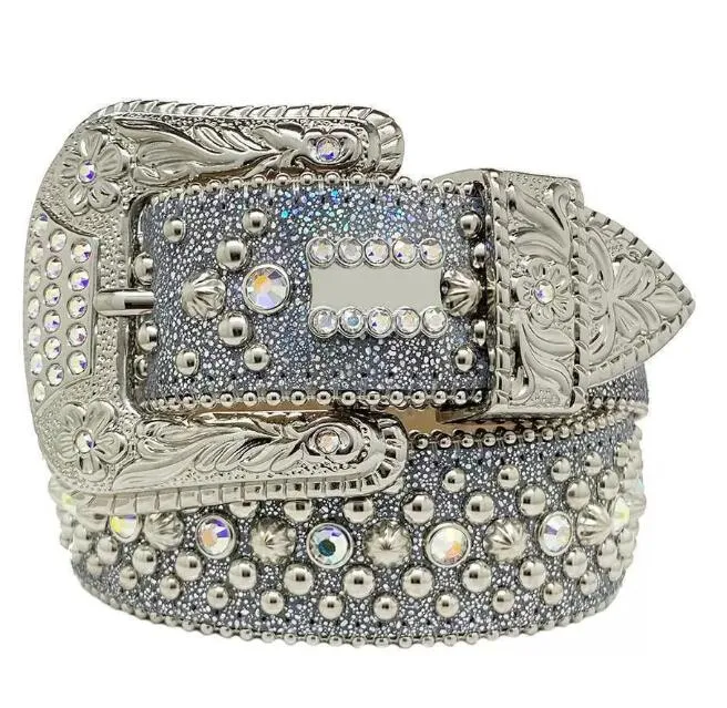 Ceinture de créateur 2022 Bb Simon Ceintures pour hommes et femmes Ceinture diamant brillante sur noir bleu blanc multicolore_voghion.com