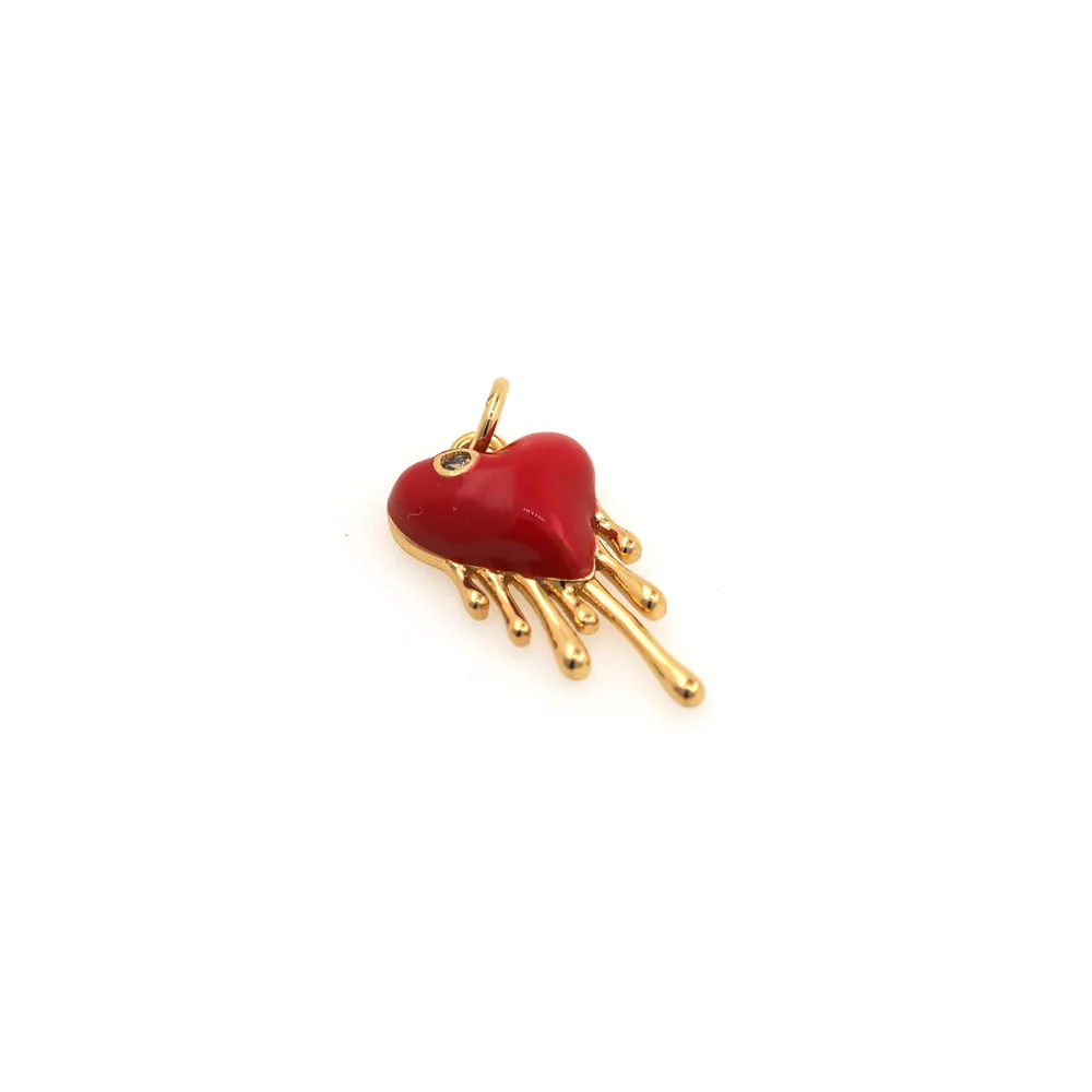Pendentif cœur émaillé charm pour collier plaqué or_voghion.com