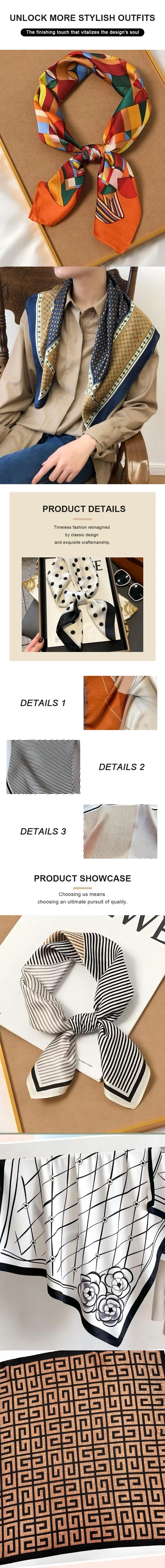 Style sophistiqué avec de grands foulards en soie à motifs géométriques, accessoire de mode idéal_voghion.com