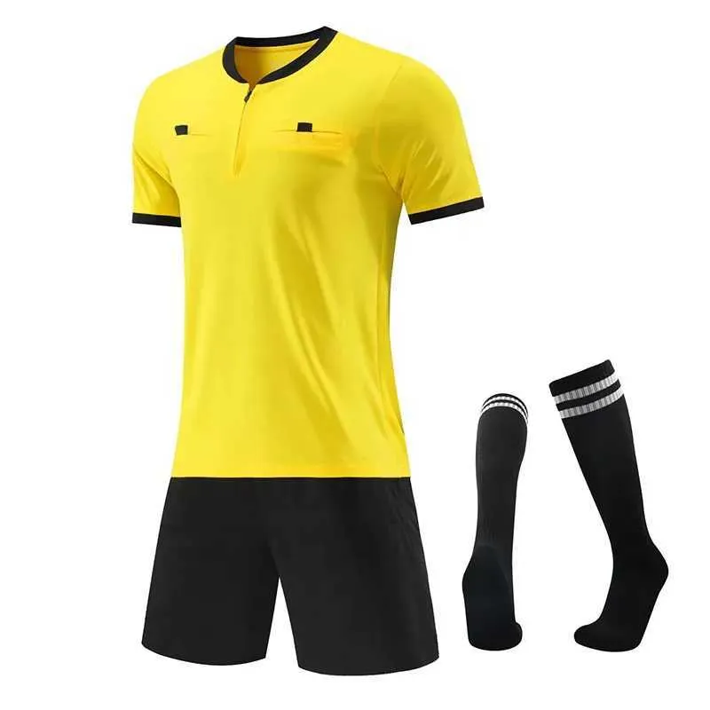 New Arival Football Judge Uniforms Clothing Professional Compeon Soccer Referee Jerseys Kit With Zipper_voghion.com