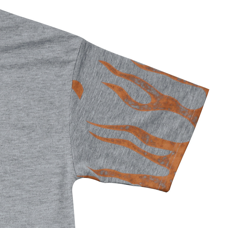 Nowy letni męski zestaw spodenek sportowych z krótkim rękawem z nadrukiem Flame Series_voghion.com