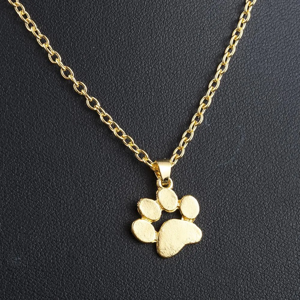 Collier avec pendentif en forme de patte de chien, mignon et tendance, idéal pour les femmes_voghion.com