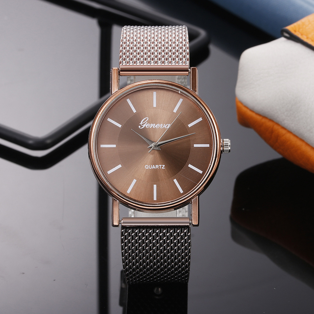 Paar-Unisex-Uhr, Damen-Studenten-Mode-Mesh-Quarzuhr_voghion.com