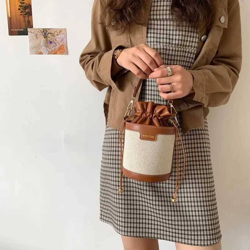 Damen Umhängetasche Cyder PU Leder Bucket Crossbody Bag Lässige Drstring Handtaschen Geldbörse für Reisen Shoppin241104_voghion.com