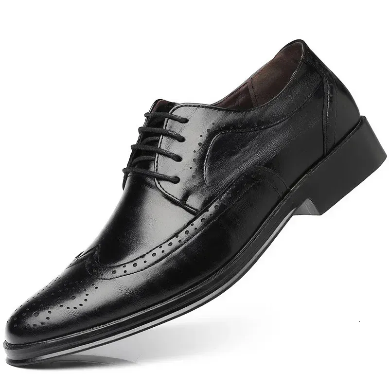 Oxford Echt Kalfsleer Brogue Jurk Klassieke Zakelijke Formele Schoenen Man Handgemaakt Heren 240607_voghion.com