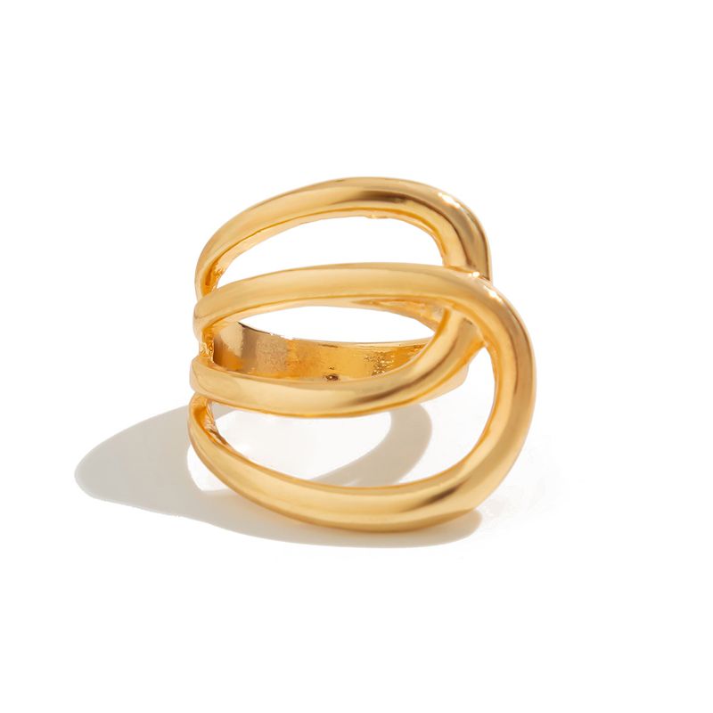 Braccialetto con doppio anello con specchio geometrico esagerato alla moda e design aperto Sense Hug_voghion.com