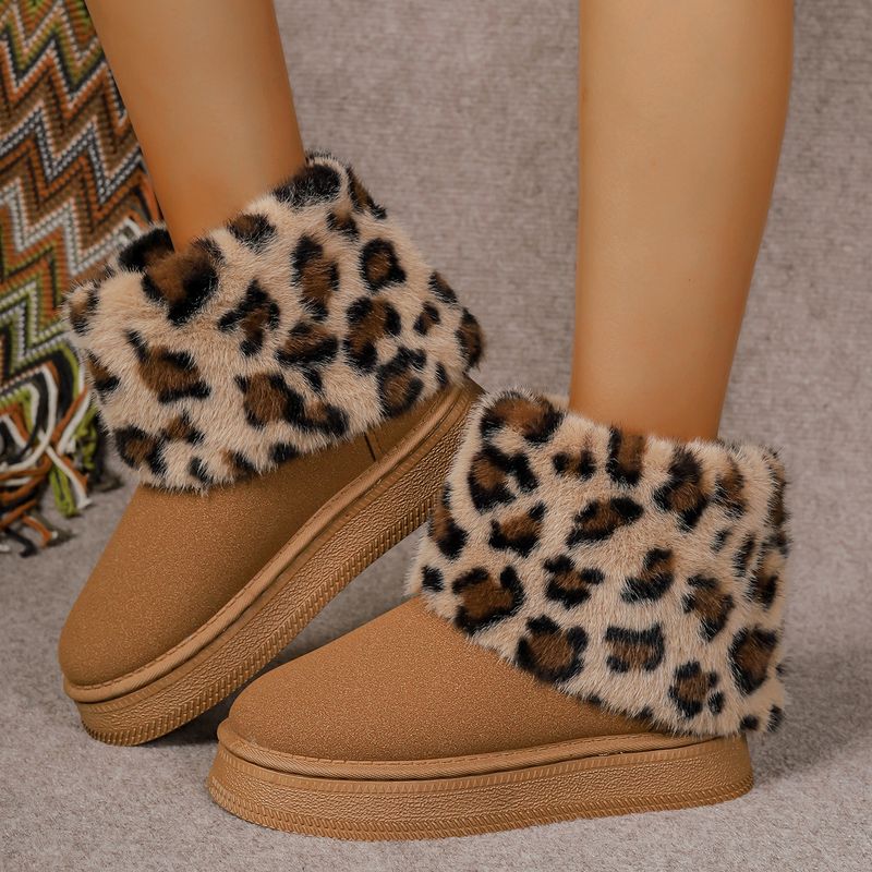 2024 neuer Außenhandel große Schnee-Mittelrohr-Oberbekleidung mit dicken Sohlen Damen-Baumwollschuhe warmer Leopardendruck plus Veet_voghion.com